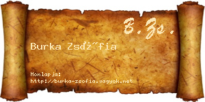 Burka Zsófia névjegykártya