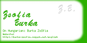 zsofia burka business card